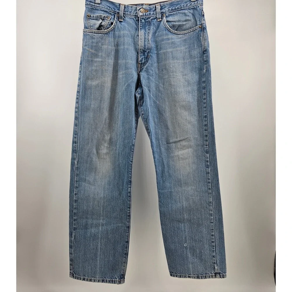 Vintage 90s Polo Ralph Lauren Distressed Grunge Jeans 33x30 Light Wash USA Made